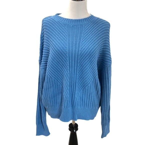 NWT Ann Taylor cable knit blue heavy sweater - Picture 1 of 6
